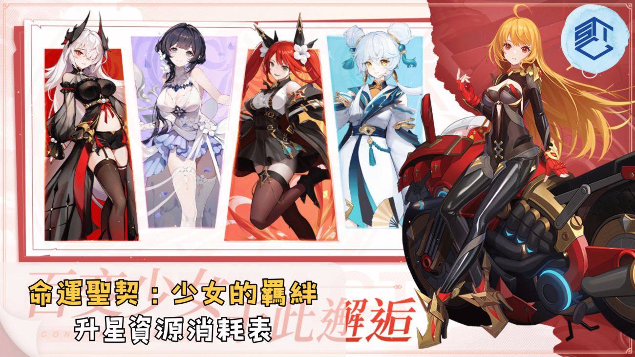 命運聖契 少女的羈絆 升星資源消耗表