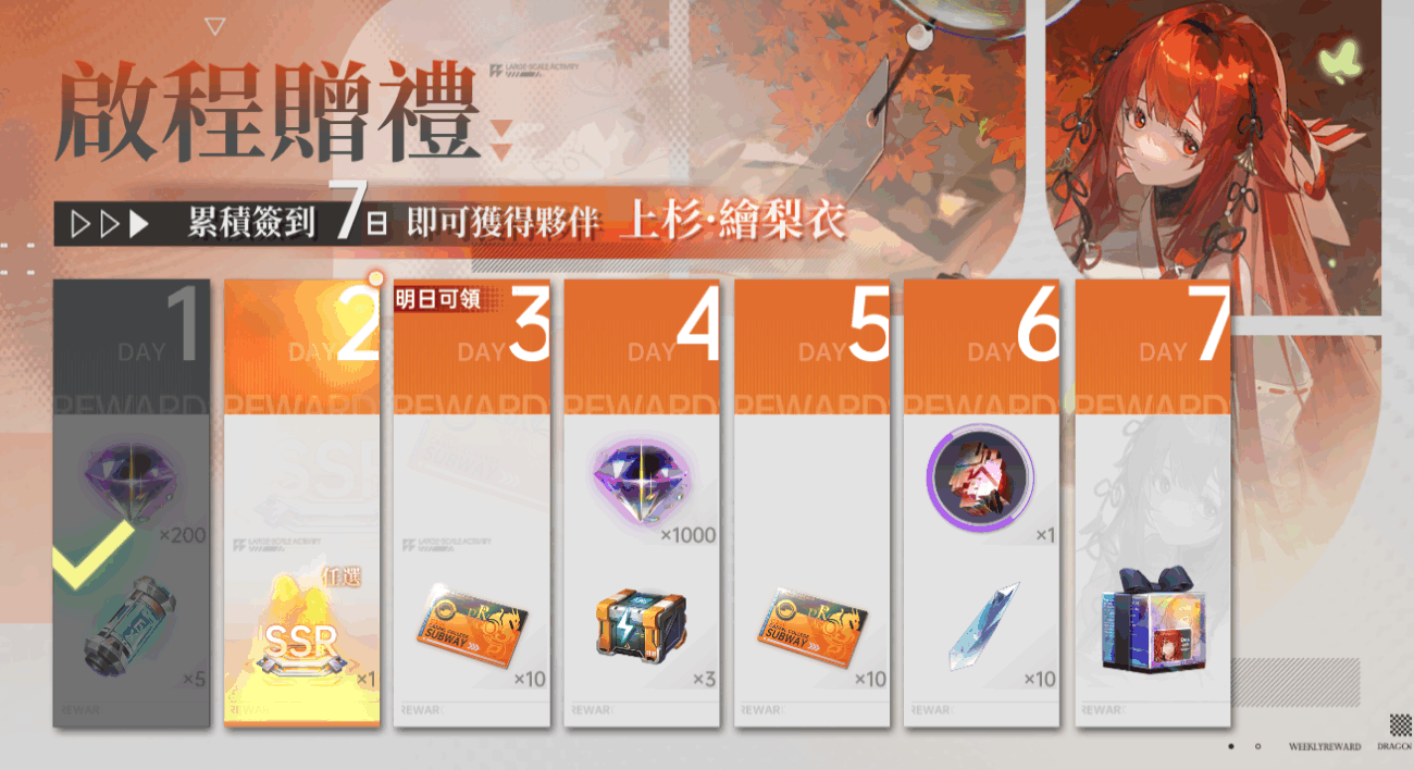 《龍族幻想：勇者集結》上杉繪梨衣 簽到贈送